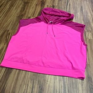 Pink Windbreaker Athletic Vest with Hood